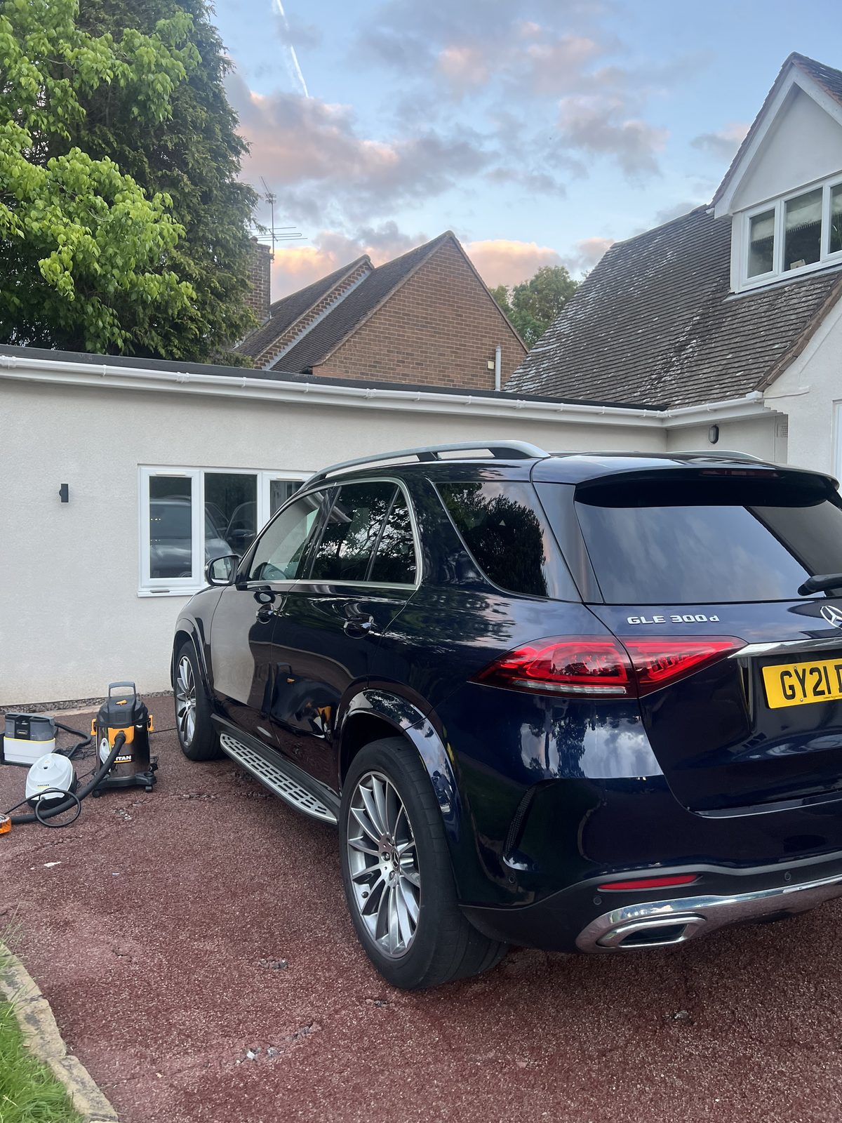 Mercedes GLE 300d after full detail, Solihull driveway